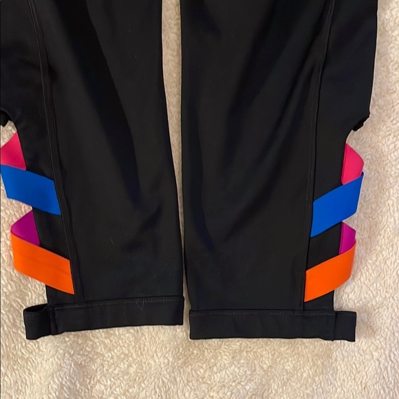 Fila Black and Purple Leggings with Geometric Accents - Picture 7 of 8
